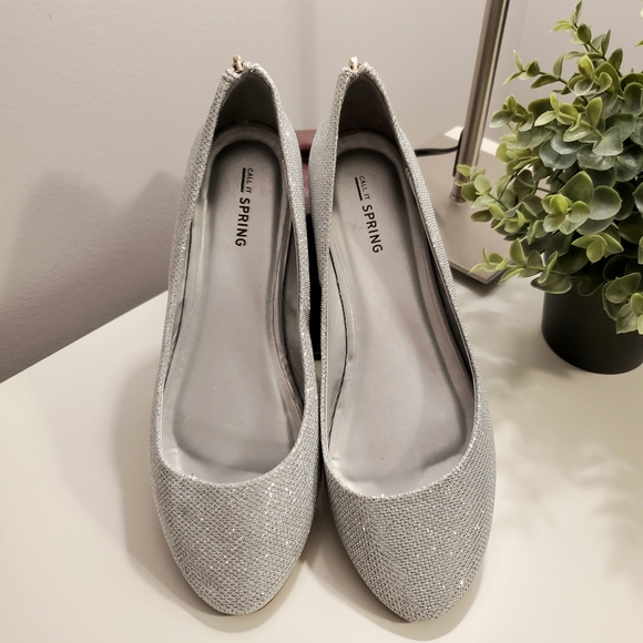 💎2x$20 silver sparkly ballet flats
